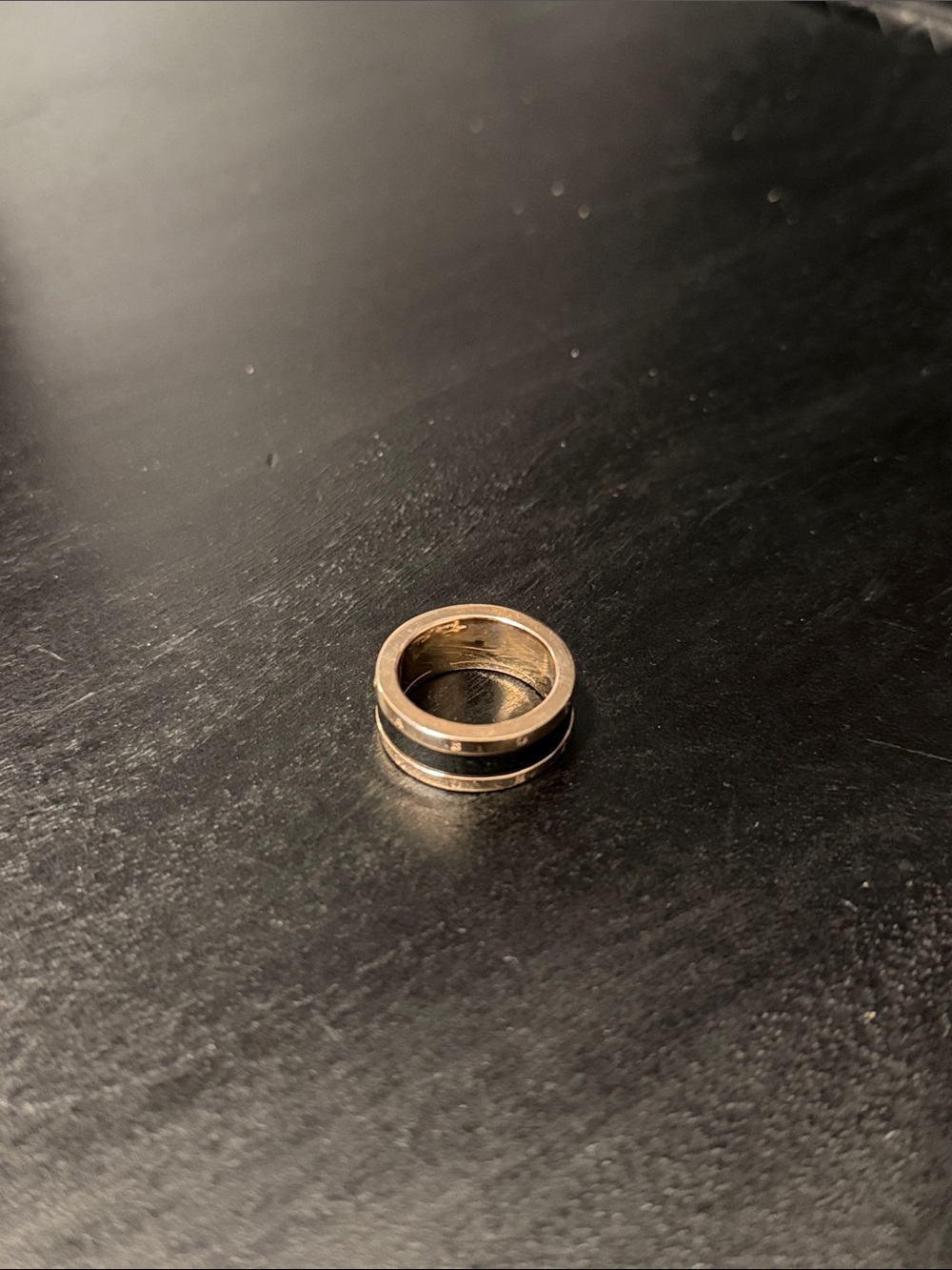 Two-Tone Rose Gold and Black Ring